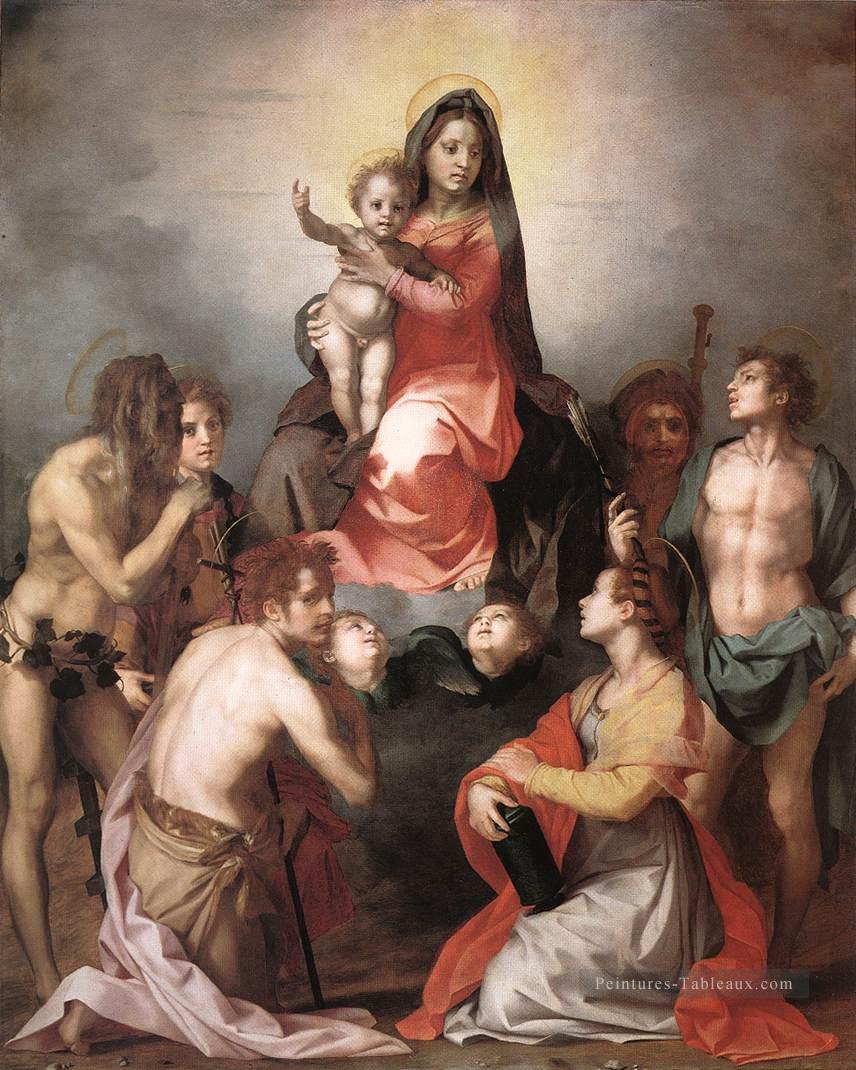 Madone dans la gloire et les saints renaissance maniérisme Andrea del Sarto Peintures à l'huile